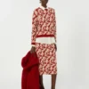 Jacquard yarn skirt, red Jacquard yarn skirt, red