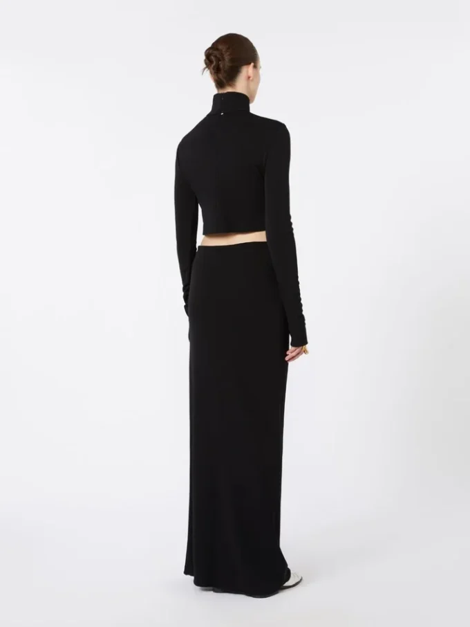 Jersey dress with knot, black Jersey dress with knot, black