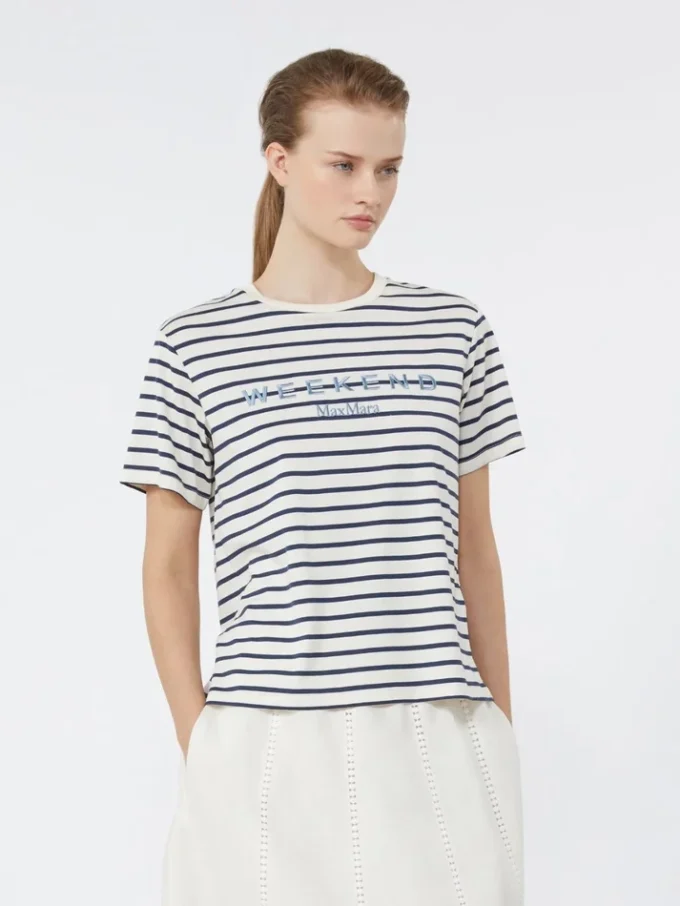 Jersey t-shirt with graphics, navy