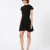 Knit dress, fitted at the waist, black Knit dress, fitted at the waist, black