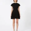 Knit dress, fitted at the waist, black Knit dress, fitted at the waist, black