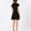 Knit dress, fitted at the waist, black Knit dress, fitted at the waist, black