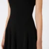 Knit dress, fitted at the waist, black Knit dress, fitted at the waist, black