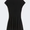 Knit dress, fitted at the waist, black Knit dress, fitted at the waist, black