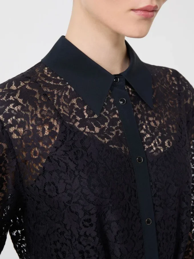 Lace shirt dress, navy Lace shirt dress, navy