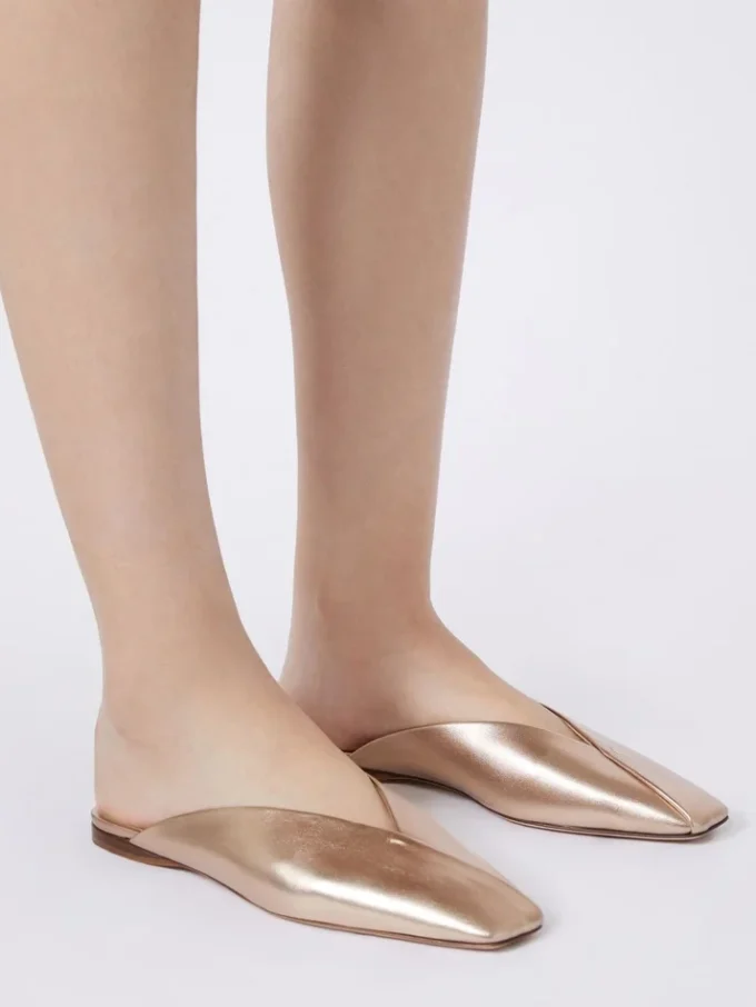 Laminated nappa leather mules, pink Laminated nappa leather mules, pink