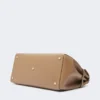 Large cashmere and leather handbag, brown
