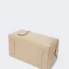 Large, crocodile-print leather boston bag, ice