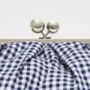 Large gingham cotton pasticcino bag, ultramarine