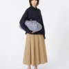 Large gingham cotton pasticcino bag, ultramarine