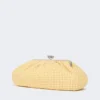 Large gingham cotton pasticcino bag, yellow
