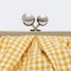 Large gingham cotton pasticcino bag, yellow
