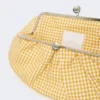 Large gingham cotton pasticcino bag, yellow