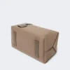 Large nubuck leather boston bag, turtledove