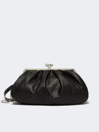 Large sheepskin pasticcino bag, black