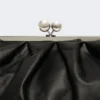Large sheepskin pasticcino bag, black