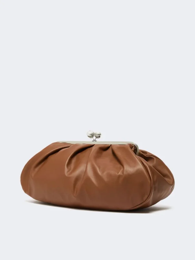 Large sheepskin pasticcino bag, tobacco