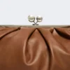 Large sheepskin pasticcino bag, tobacco