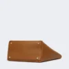 Leather archetipo handbag, amber brown