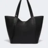 Leather archetipo handbag, black