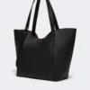 Leather archetipo handbag, black