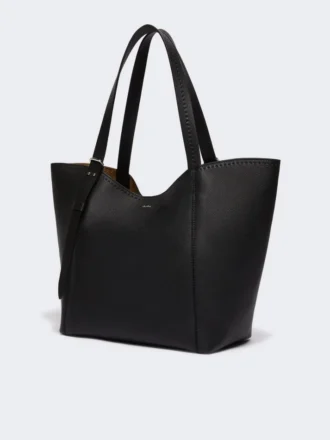 Leather archetipo handbag, black