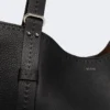 Leather archetipo handbag, black