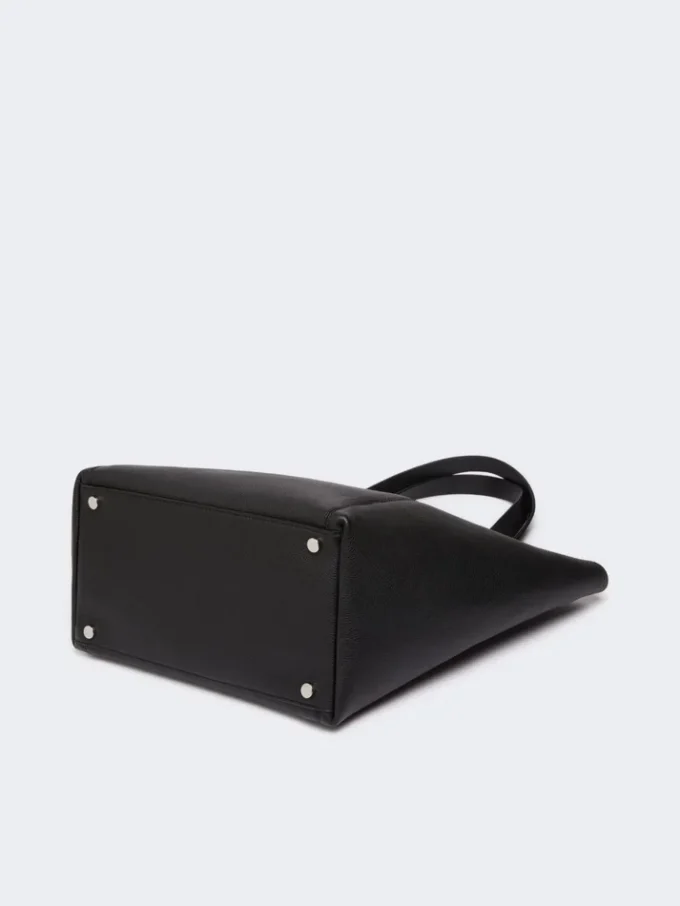 Leather archetipo handbag, black