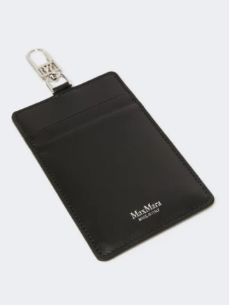 Leather badge holder, black