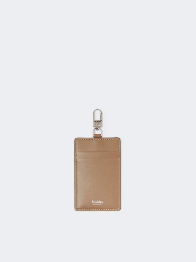 Leather badge holder, mud Leather badge holder, mud