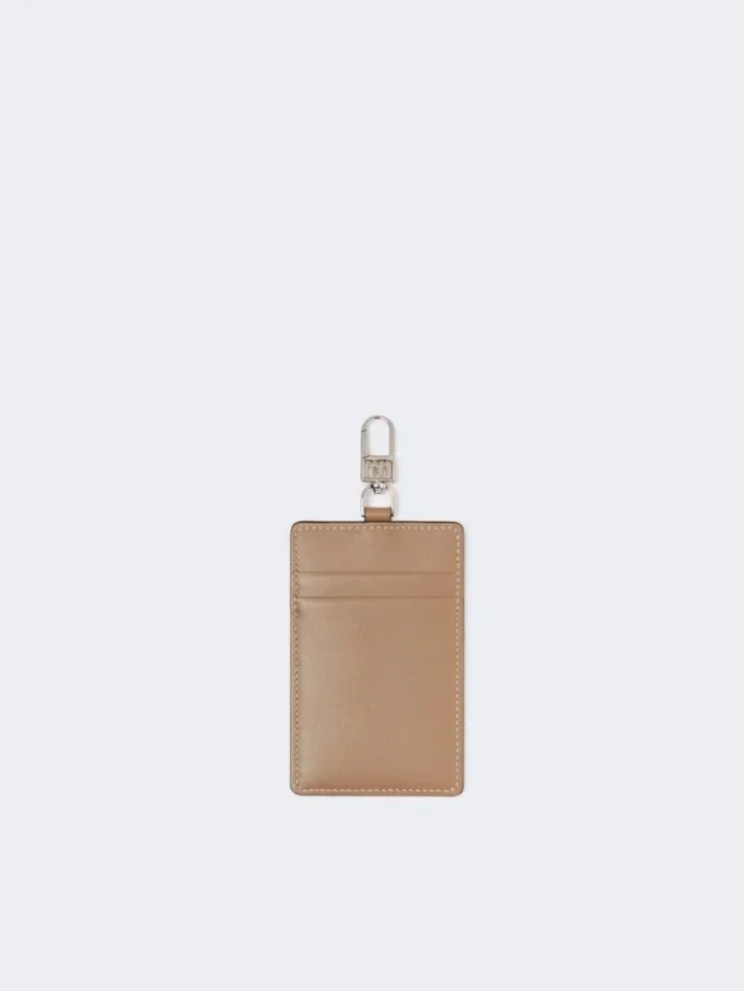 Leather badge holder, mud Leather badge holder, mud
