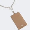 Leather badge holder, mud Leather badge holder, mud