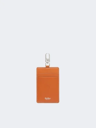 Leather badge holder, rust