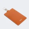 Leather badge holder, rust