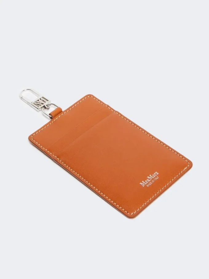 Leather badge holder, rust