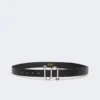 Leather belt with s buckle, black