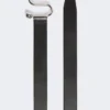 Leather belt with s buckle, black