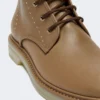 Leather combat boots, hazelnut brown