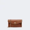 Leather envelope wallet, amber brown Leather envelope wallet, amber brown
