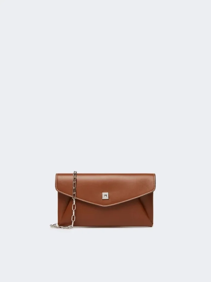 Leather envelope wallet, amber brown Leather envelope wallet, amber brown
