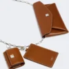 Leather envelope wallet, amber brown Leather envelope wallet, amber brown