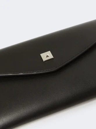Leather envelope wallet, black