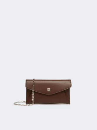Leather envelope wallet, cocoa