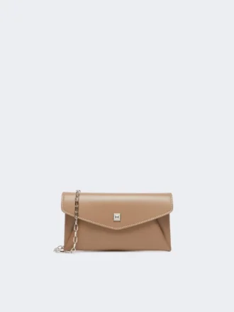 Leather envelope wallet, mud