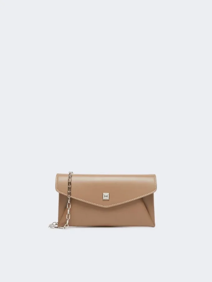 Leather envelope wallet, mud