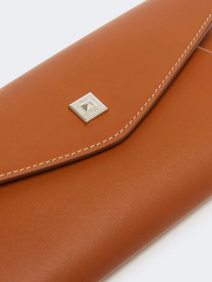 Leather envelope wallet, rust