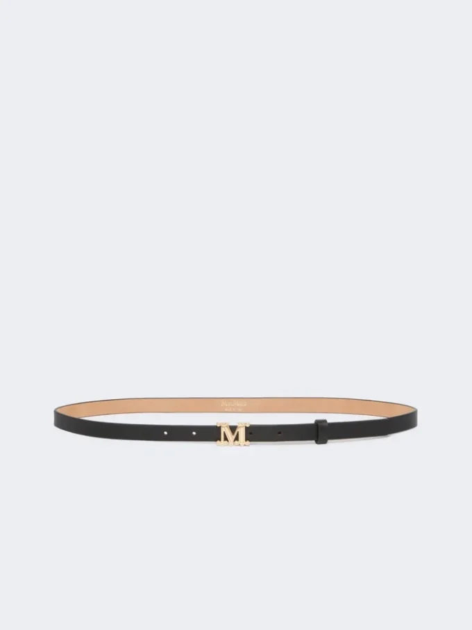 Leather monogram belt, black Leather monogram belt, black