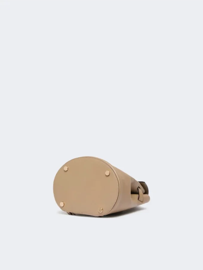 Leather, one-shoulder margaux backpack, mud