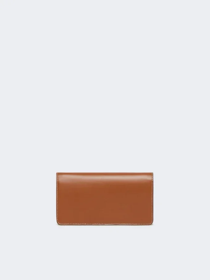 Leather phone pouch, amber brown Leather phone pouch, amber brown