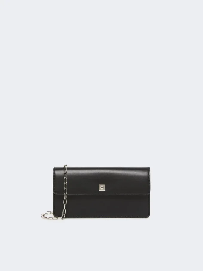 Leather phone pouch, black